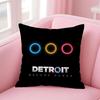 Hot Game D-Detroit Become Human Cushion Cover Pillowcase Short Plush Invisible Zipper Room Sofa Cushion Cover
