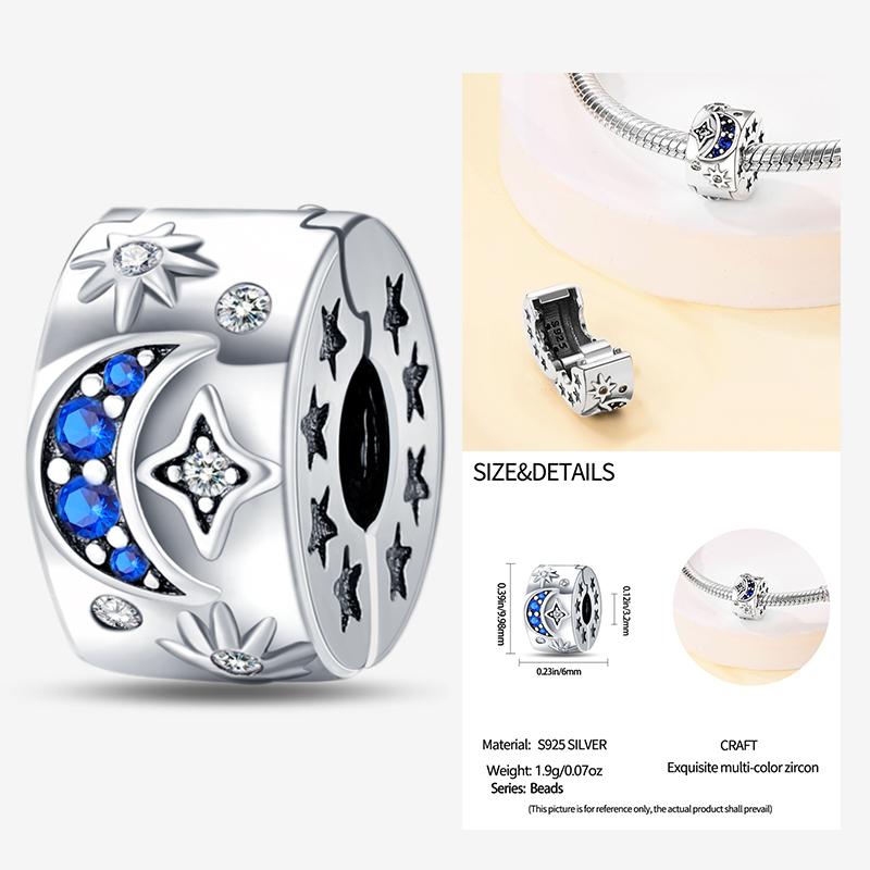 New In Star Moon Sun Series Charm Beads Fit Pandach Original Bracelet Women Copper Pendant Bead Jewelry Gift