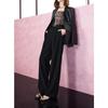 Women's High-Waist Loose Wide-Leg Floor-Length Suit Pants