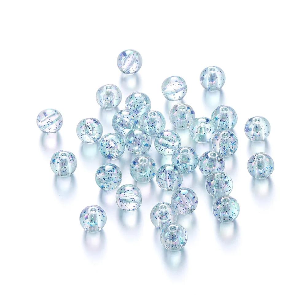 TX59 8 /10mm Acrylic Round Beads Transparent Straight Hole Spacer Beads Jewelry Making Diy Bracelet Necklace Handmade Material