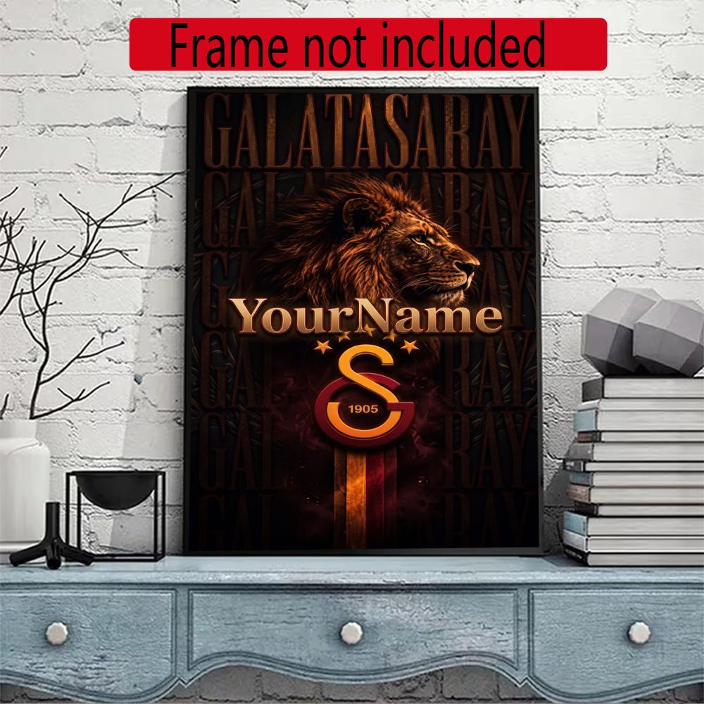 Galatasaray Personalized Name Round Diamond Painting Kit Diamond Embroidery Painting Rhinestones Mosaic Frameless Handwork Decoration Arts