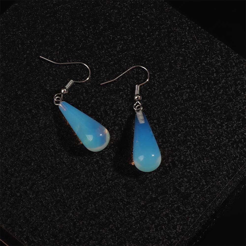 Attractive Natural Opal Hook Earrings Women Girl Gift Fashion Jewelry
