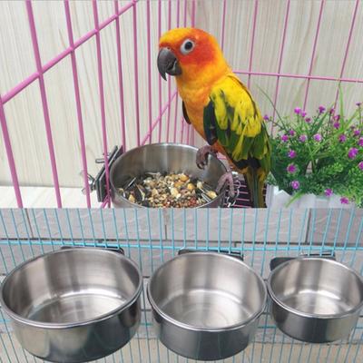 Stainless Steel Bird Feed Box Parrot Cups Bowls Container for Food Water Feeding Supplies
