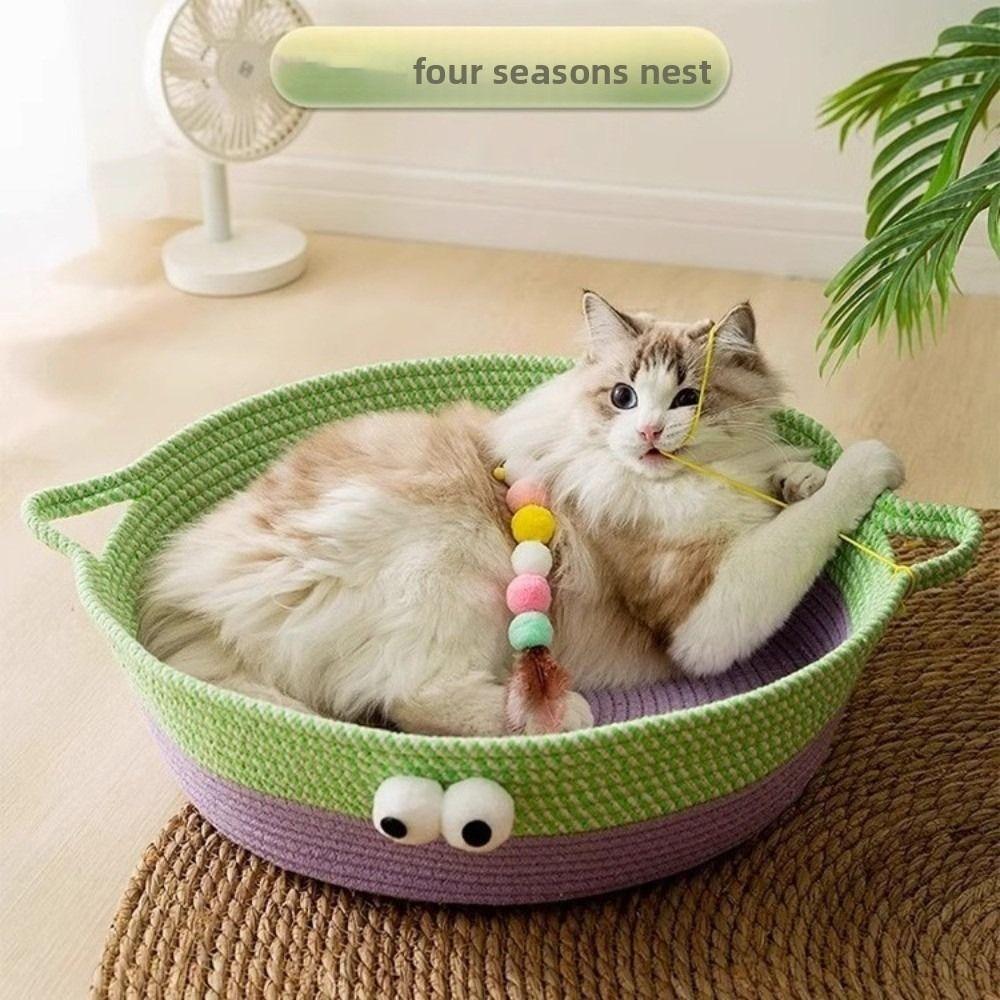 Cotton Rope Cat Bed Basket Cute Dog Nest New Cat Nest  Four Seasons