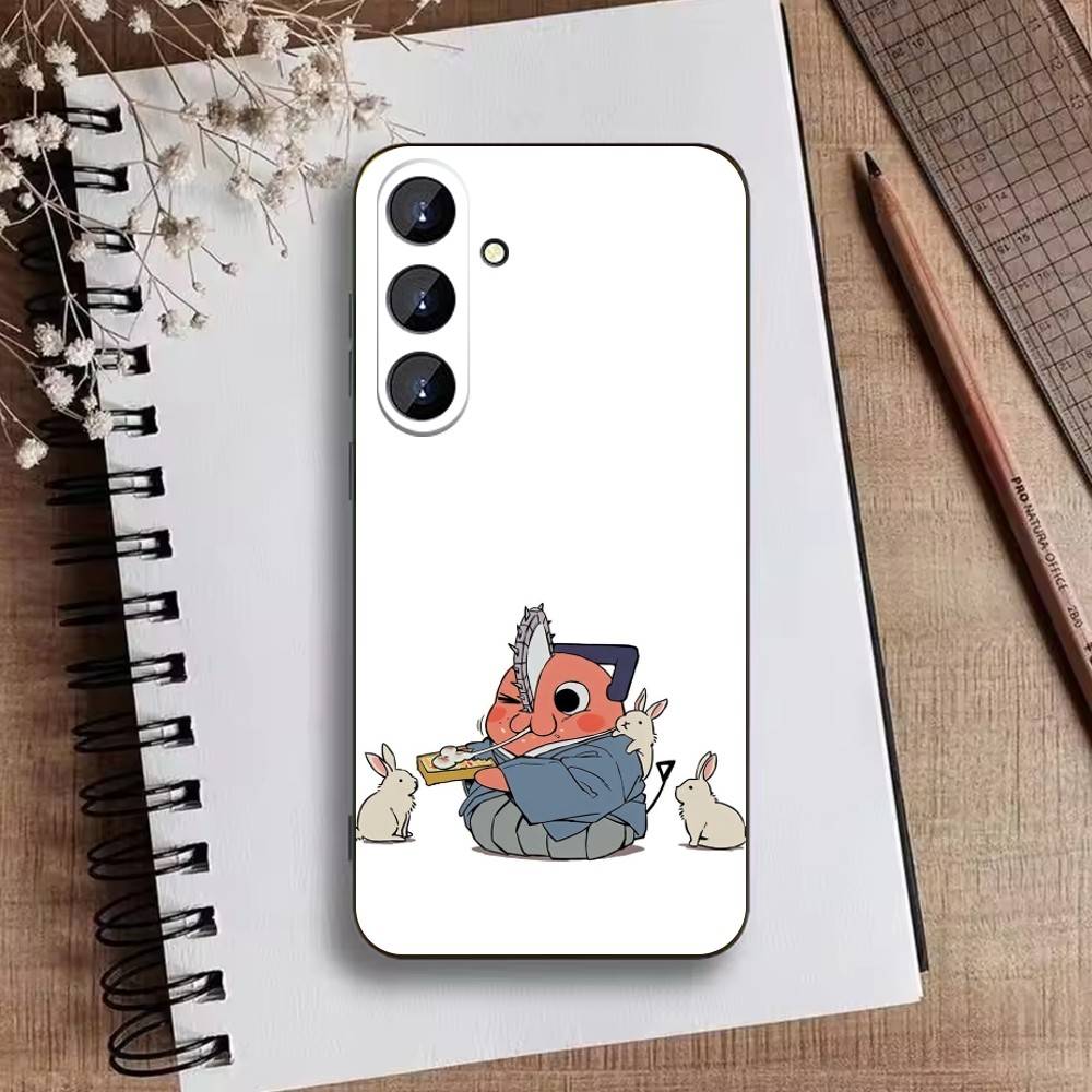 

P-Pochita Anime Phone Case For Samsung Galaxy A73,21,22,32,71,53,52,51,80,5G Soft Black Cover Samsung a71 4g