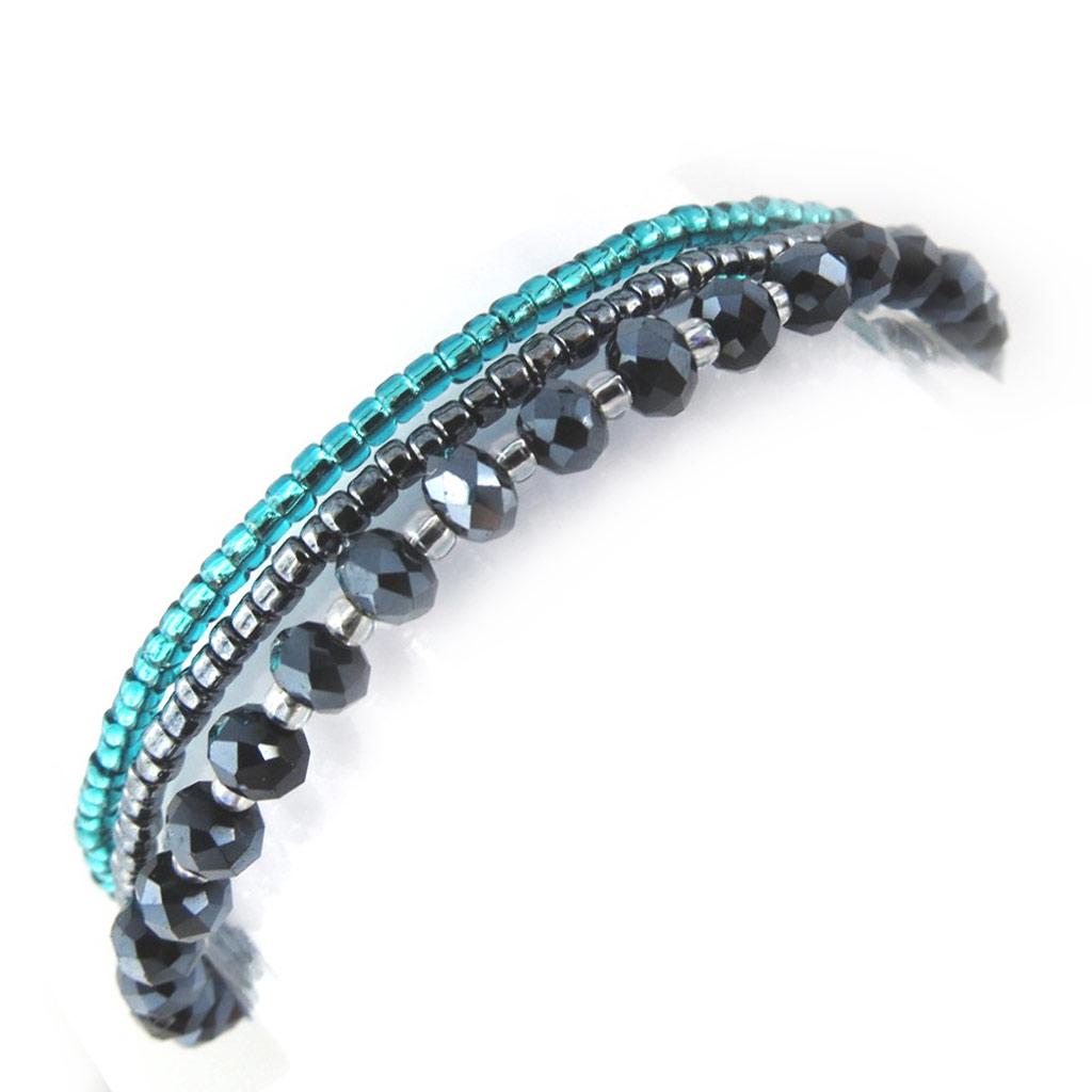 Les Trésors De Lily [N1093] - Ethnic Bracelet 'Kilimanjaro' Gray Green