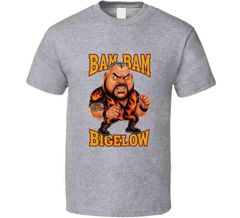 Bam Bam Bigelow Retro Wrestling Caricature Unisex T-Shirt S
