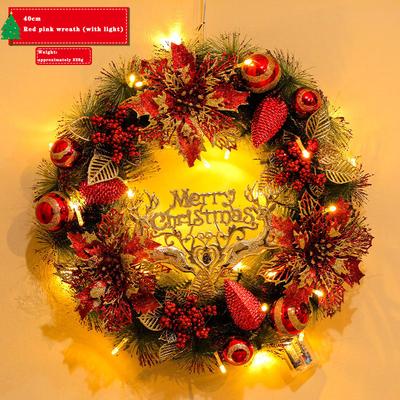 AYOYO Weihnachtsdekorationen Weihnachts leuchtender Kranz Ornamente Platzierung Weihnachts Kranz Dekorationsornamente