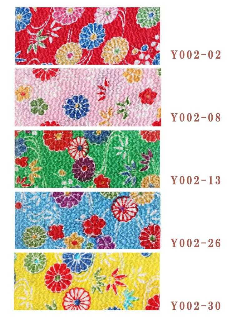 Nippon Chuko NBK Chirimen Cut Yuzen 23 x Floral Craft Supplies Pattern, Approx. 33cm, Pattern, Pink, Y002-08,