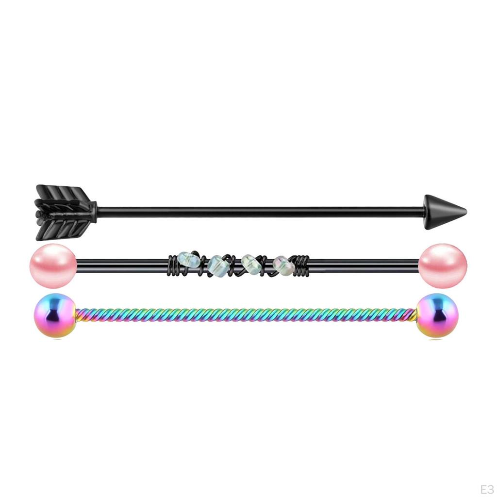 Stainless Steel Nose and Lip Piercing - 9 Pieces