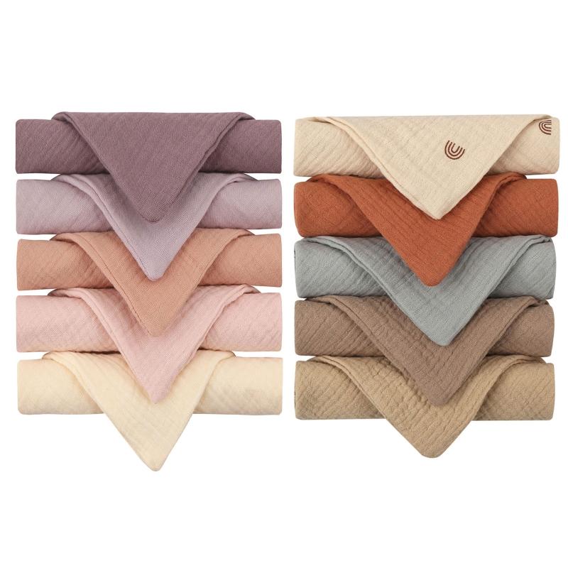10 Pcs 23x23cm Baby Square Towels Infants Wash Hand Face Towel Handkerchief Feeding Bib Burp Cloth Towel For Newborn Infants