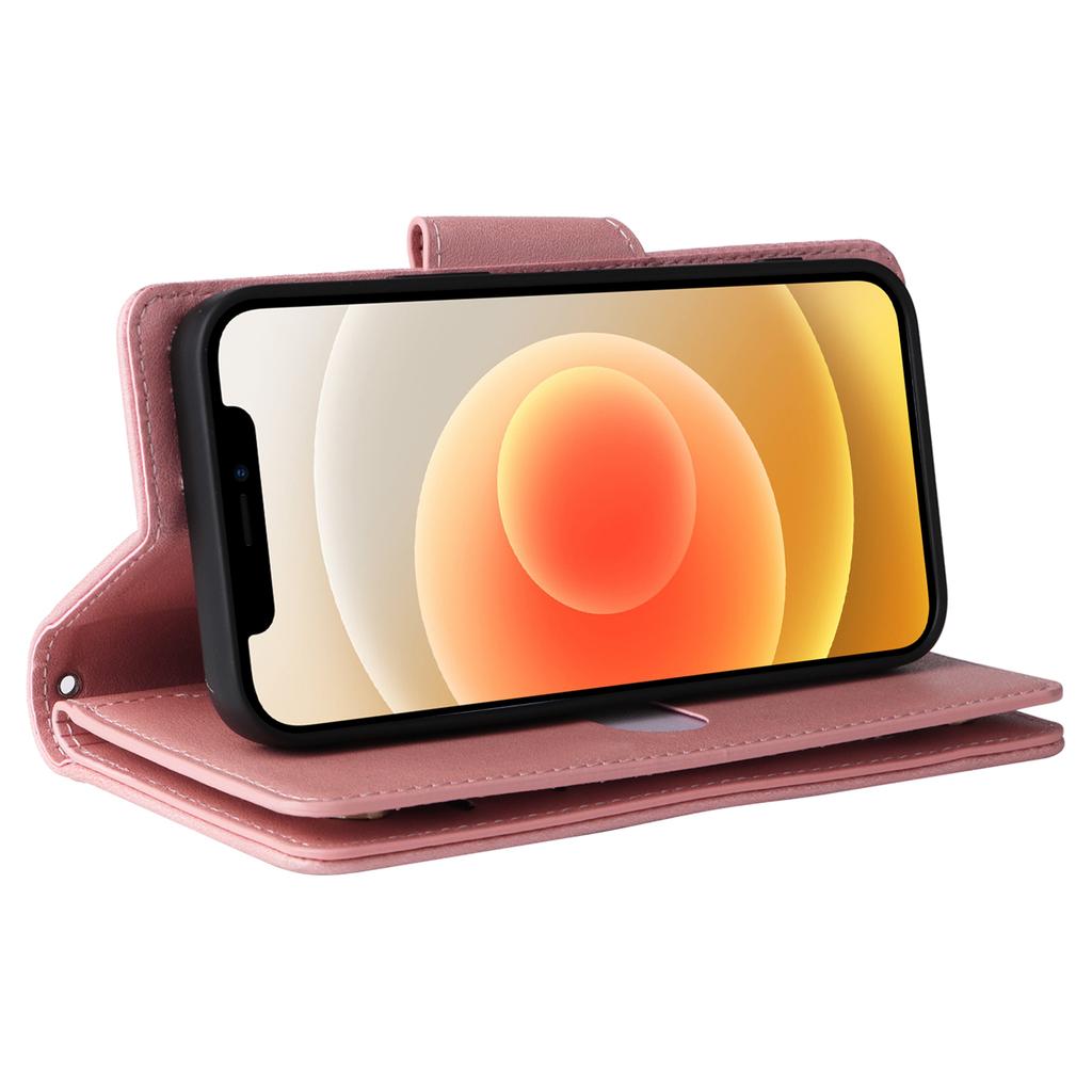 For iPhone 12 Mini Shockproof Case Rivet Decor PU Leather Phone Cover