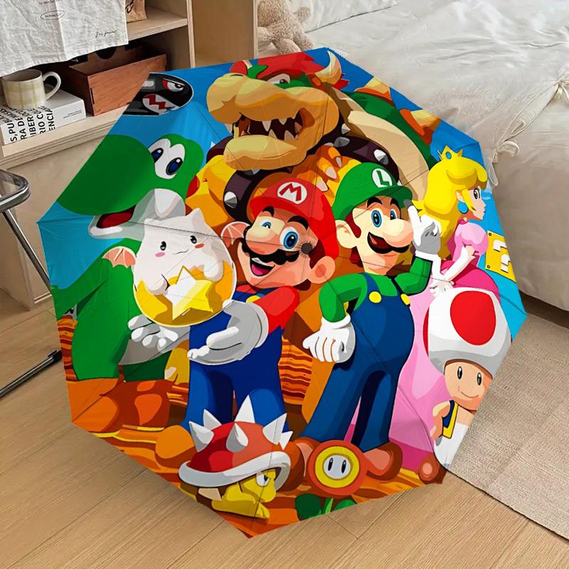 

1pc Super Mario Bros Automatic Open/Close Umbrella, Lightweight Design for Everyone, Halloween & Christmas Gifts - Ideal for Daily, Formal, Party Use,
