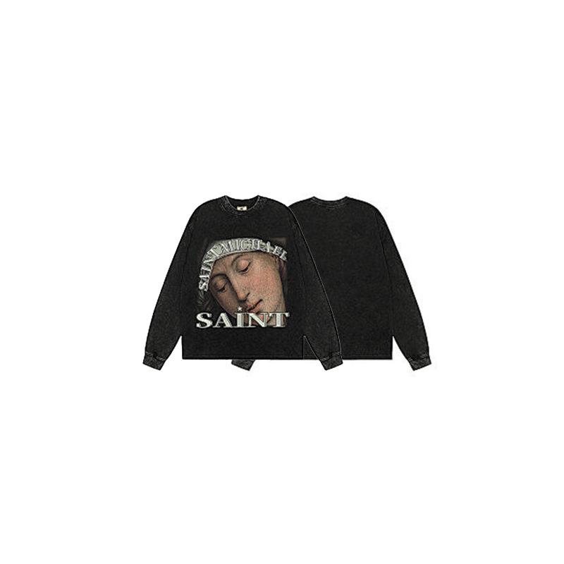 American Trendy Heavyweight Long-Sleeve Men's Autumn/Winter Loose Casual Pure Print Hoodie