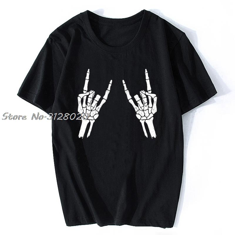 Funny T Shirt Unisex Novelty Unisex Tshirt Halloween Skeleton Rocker Graphic Tshirt Unisex Cotton Tshirt Tees Tops Streetwear Harajuku