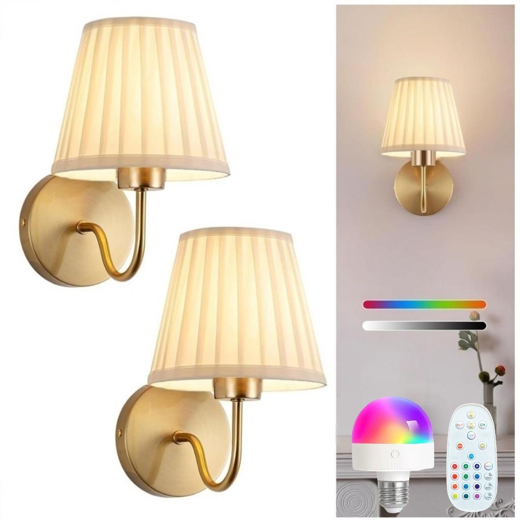 Cross-border Wireless RGB Remote Wall Lamp, American Style for Living Room, Hallway, Hotel Bedside.