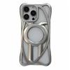 For iPhone 16 Pro Matte Case Compatible with MagSafe Frameless Electroplated Hollow Design TPU Phone Cover