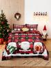 3pcs/set Christmas Reindeer Snowman Bedding Set Includes 1 Duvet Cover And 2 Pillowcases Soft And Skin-Friendly
