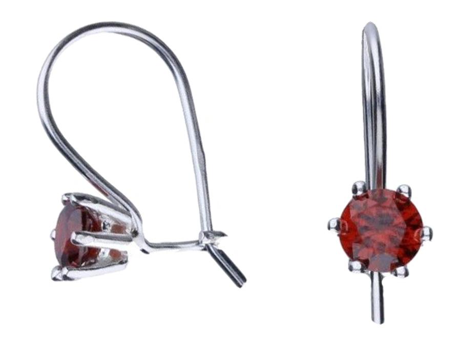 Silver Earrings with Cubic Zirconia Women' Hanging Black Cubic Zirconia 5mm Silver