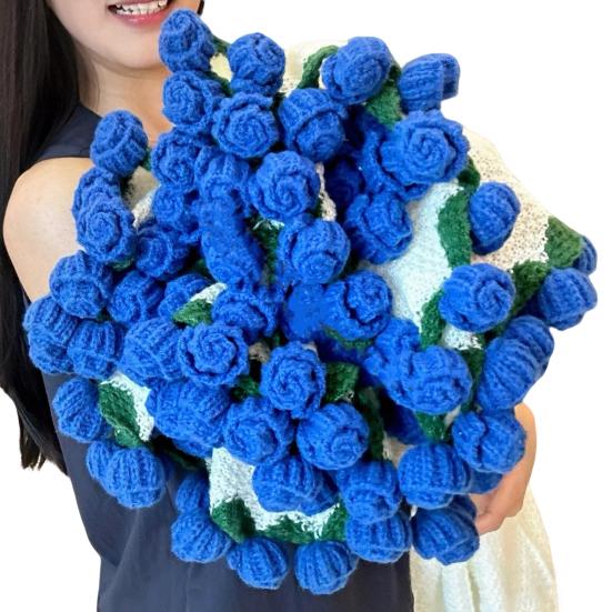 Rose Bouquet Blanket Handmade Crocheted Rose Blanket Floral Design Throw Blanket