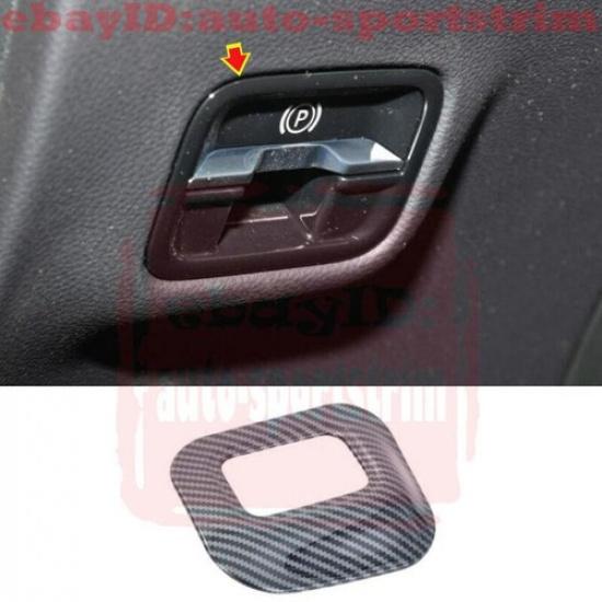 For 24 Benz E-Class Black carbon fiber ABS Electronic handbrake frame Cover Trim