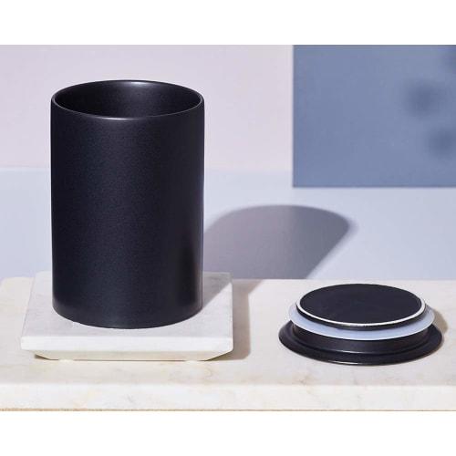 cores Coffee Canister, Porcelain, 200g, C820BK, by a Long-Established Manufacturer, Highly Airtight, Flavor-Enhancing, Simple Design