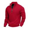 Mens Fleece Lined Stand Collar Sweatshirt Casual Sports Pullover Solid Color