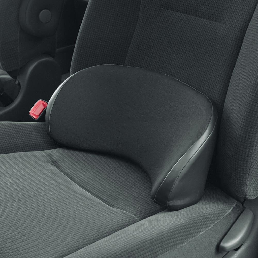 Bonform Seat Cushion Fit Cushion for Light/Standard Cars Lumbar Support 19x38x15.5cm Black