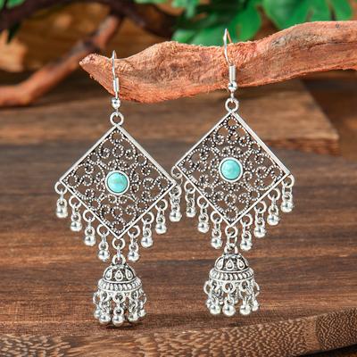 Spersonalizowane Vintage Niebieskie Kolczyki Damskie Obszerne Kolczyki