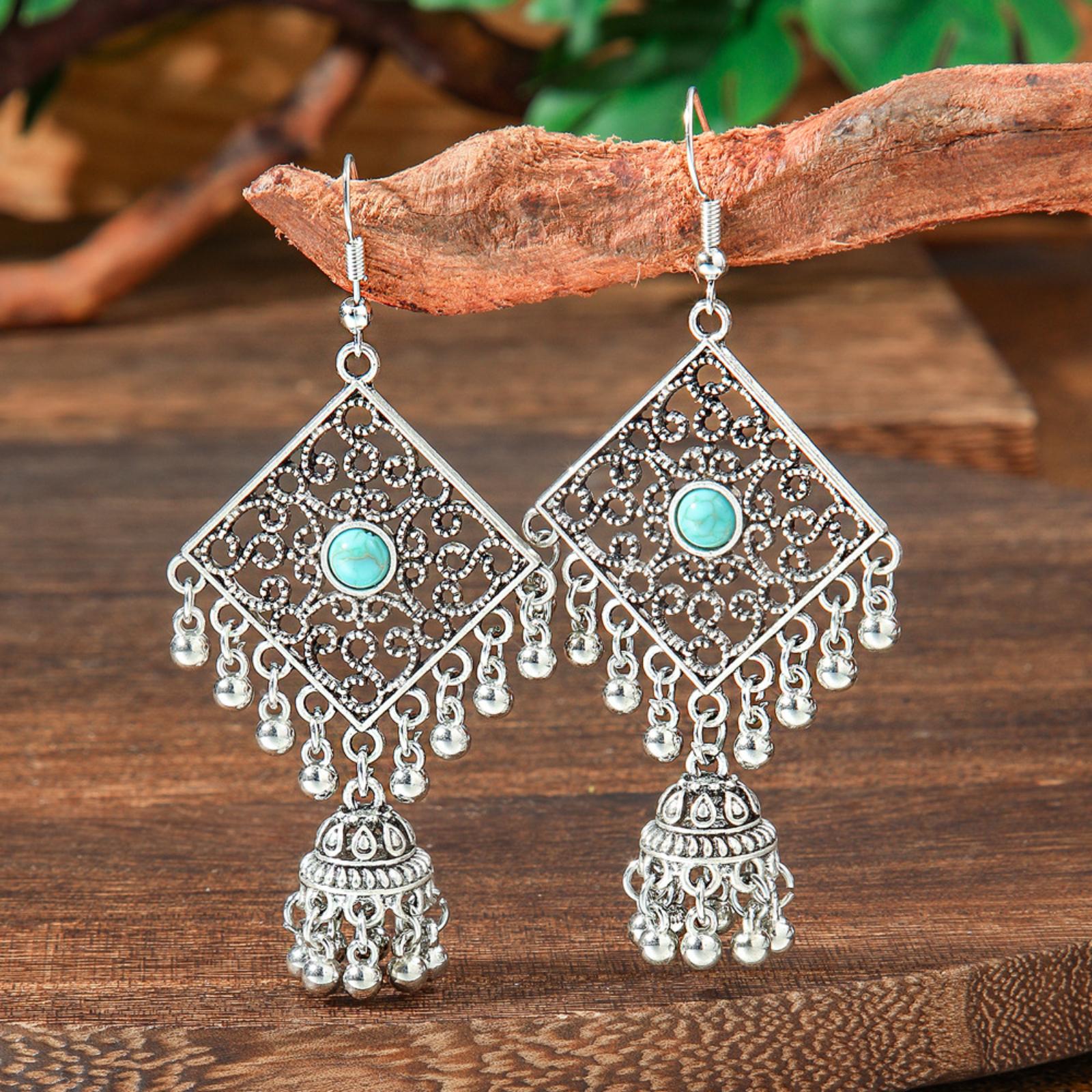 

Personalized Vintage Blue Crystal Women s Earrings Generous Earrings One Size