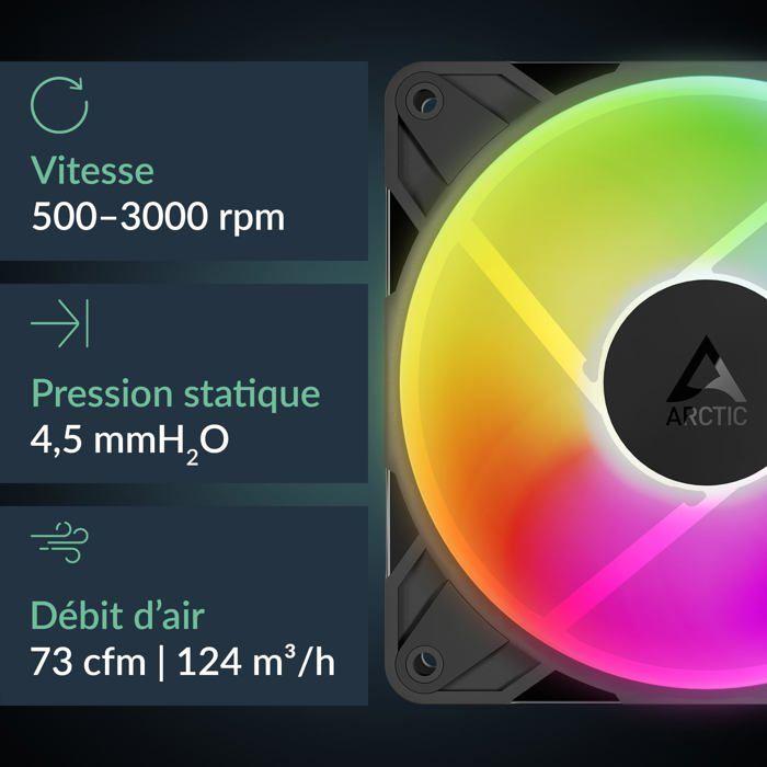 Ventilateur 120 mm - ARCTIC - P12 Pro Reverse A-RGB - Flux d'air inversé - PWM - Noir
