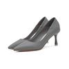 Vendita all'ingrosso di fabbrica Scarpe Nuove Autunnali Pelle Morbida Monocolore Scarpe da Donna Punta Appuntita Nude Tacchi Alti