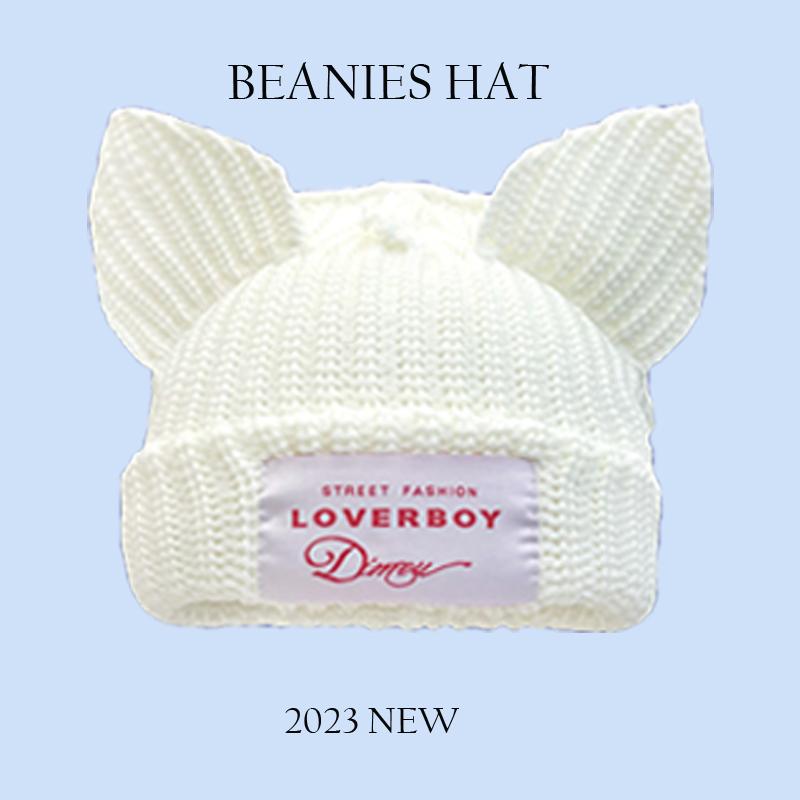 

Новая длинная шапка с лисьими ушками Skullies Beanies для женщин, милые вязаные крючком шапки для мужчин, зимняя теплая шапка в стиле хип-хоп, рождественский подарок 56-58cm