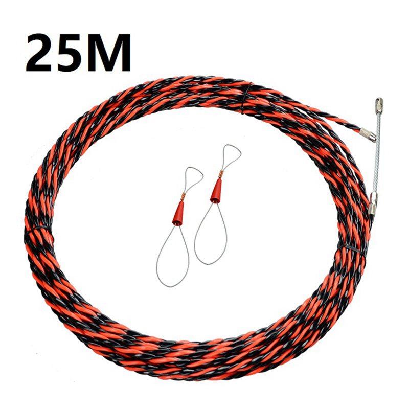 2X Electrical Threader Lead Tool 25M Cable Wire Guide Three-Strand Wall Threader Cable Stringer With Two Tighteners