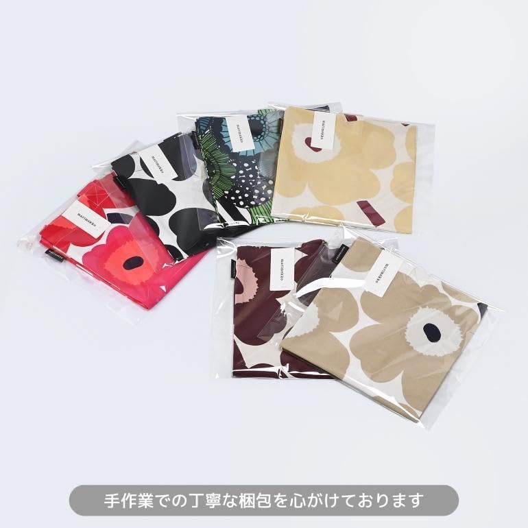 Marimekko Pieni Piirto Unikko Fabric 44x43cm and 073399 This item is a monotone tote bag with a Nordic floral Bag, (Black White), 911. pre-owned,