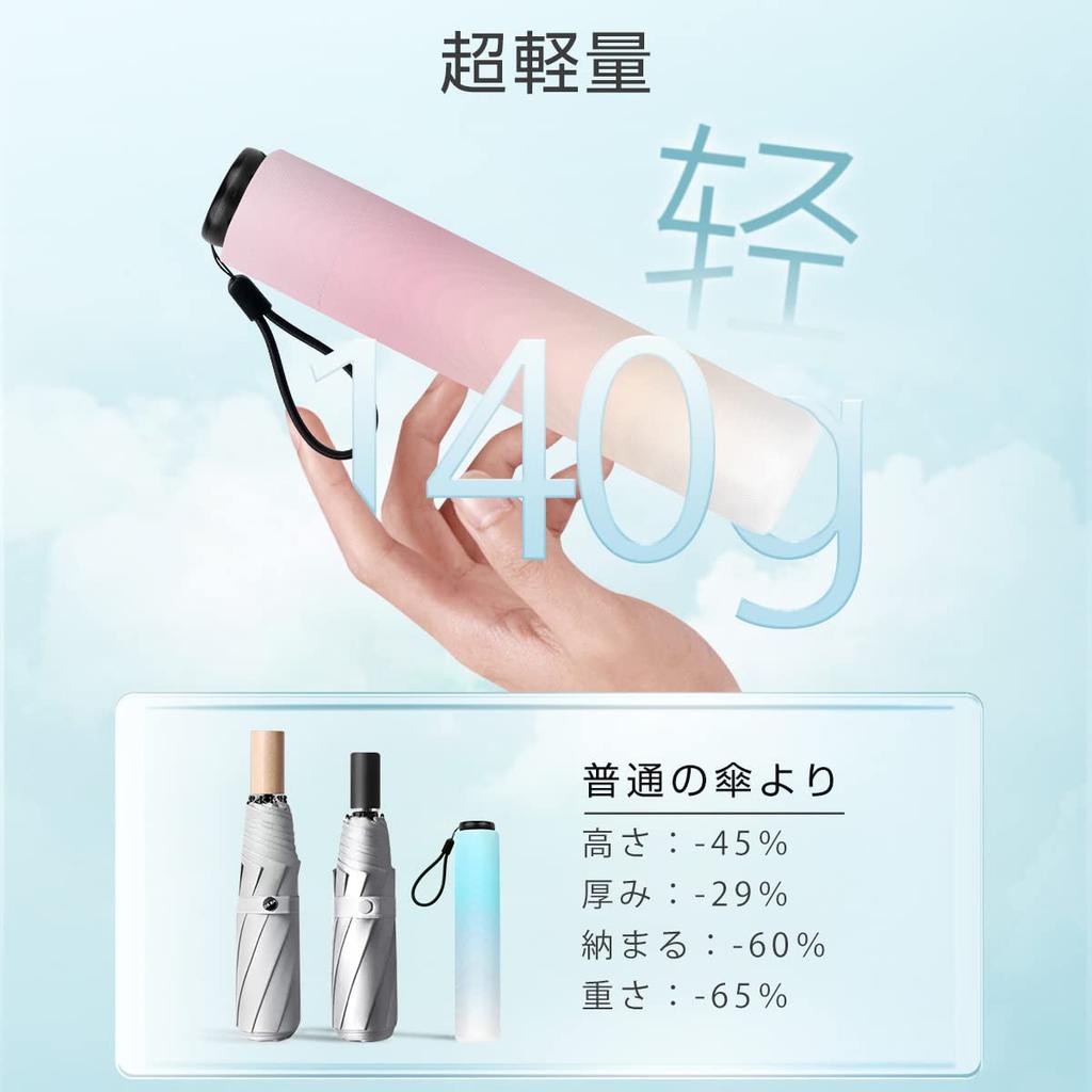 Folding Lightest Weight Regular Umbrella to Carry 365 Carbon Super Water Folding Carbon Wind 6 Ribs Umbrella, 140g, Days, Umbrella, Men's, Women's,