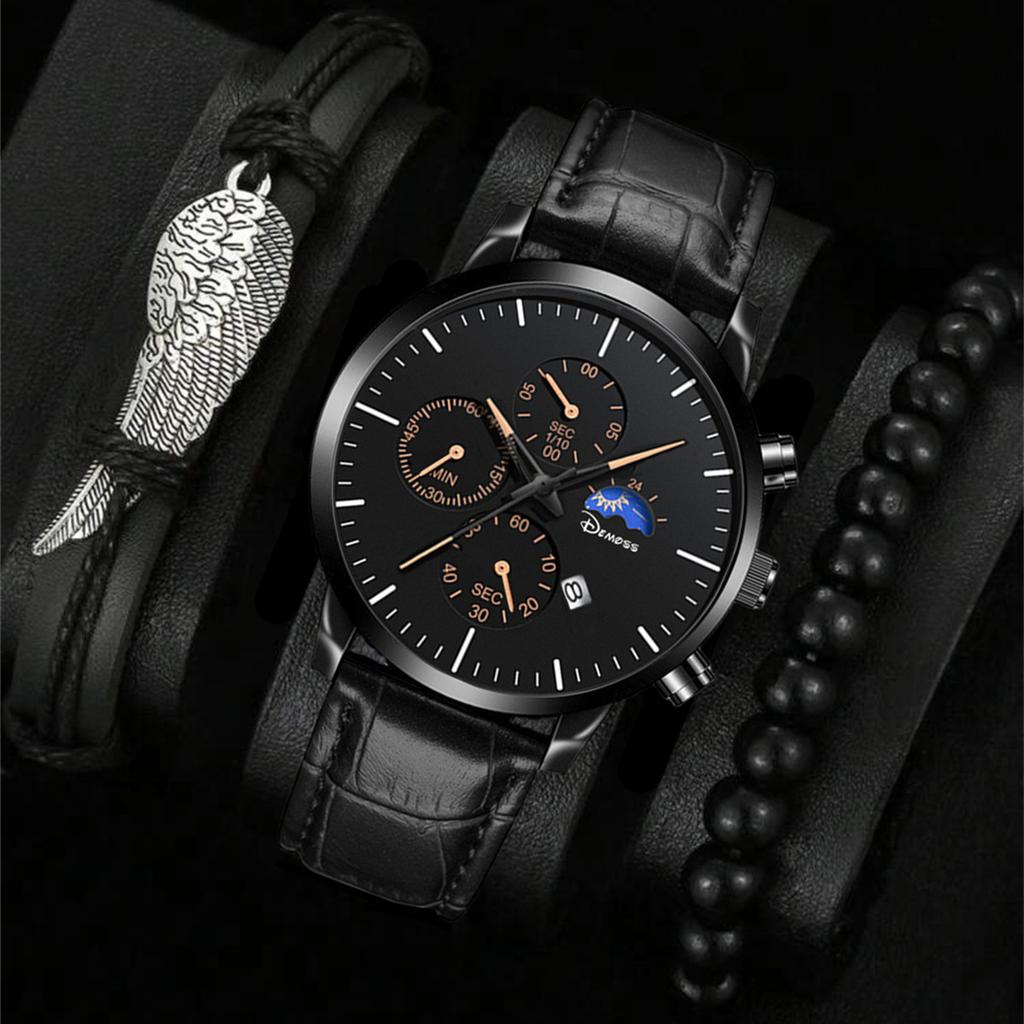 Men'S Calendar Casual Fashion Trend Sports Men'S Belt Watch Business Quartz Watch