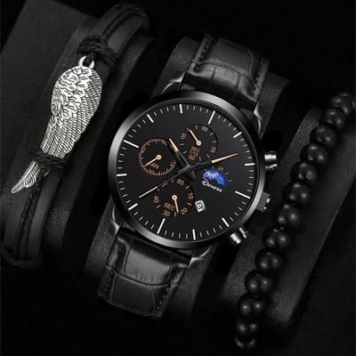 Men'S Calendar Casual Fashion Trend Sports Men'S Belt Watch Business Quartz Watch