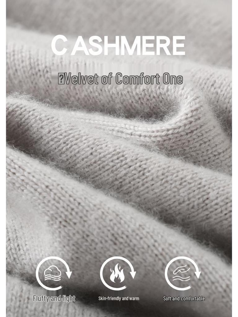 Men's Autumn Thickened Cashmere Round Neck Sweater - Light Business Style