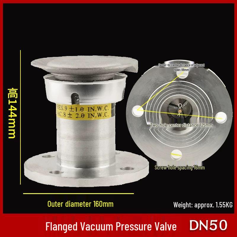 2-Inch Aluminum Gas Tank PV Vacuum Pressure Valve, Flanged Threaded, Oil & Gas Breather DN50