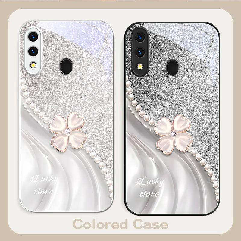 Pink Four-leaf Clovers For Samsung A20 30 22 23 24 25 26 31 32 A33 34 35 42 50 51 52 53 54 55 56 70 71 72 73 Glass Phone Case