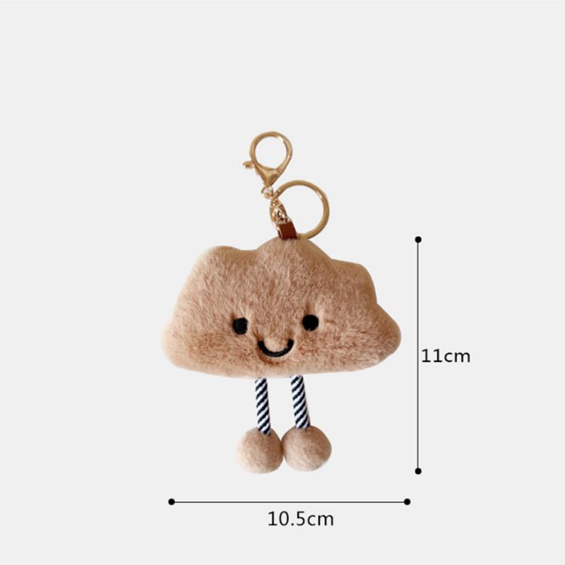 Cute Plush White Cloud Pendant Keychain Girl Bag Accessories Kawaii Pendant Doll Couple Key Ring