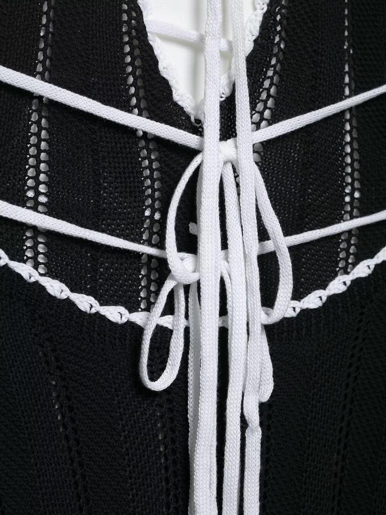 Rochie de primăvară 2025 pentru femei, stil european și american, bloc de culoare, decolteu adânc în V, fără spate, cu șireturi, semi-transparentă