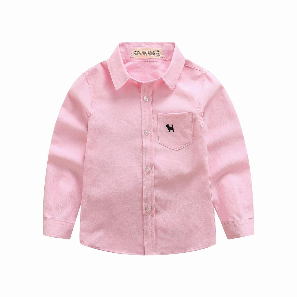 Boys' Blue Knight Long Sleeve Shirt for School Uniform or Performance, White, Spring/Autumn
