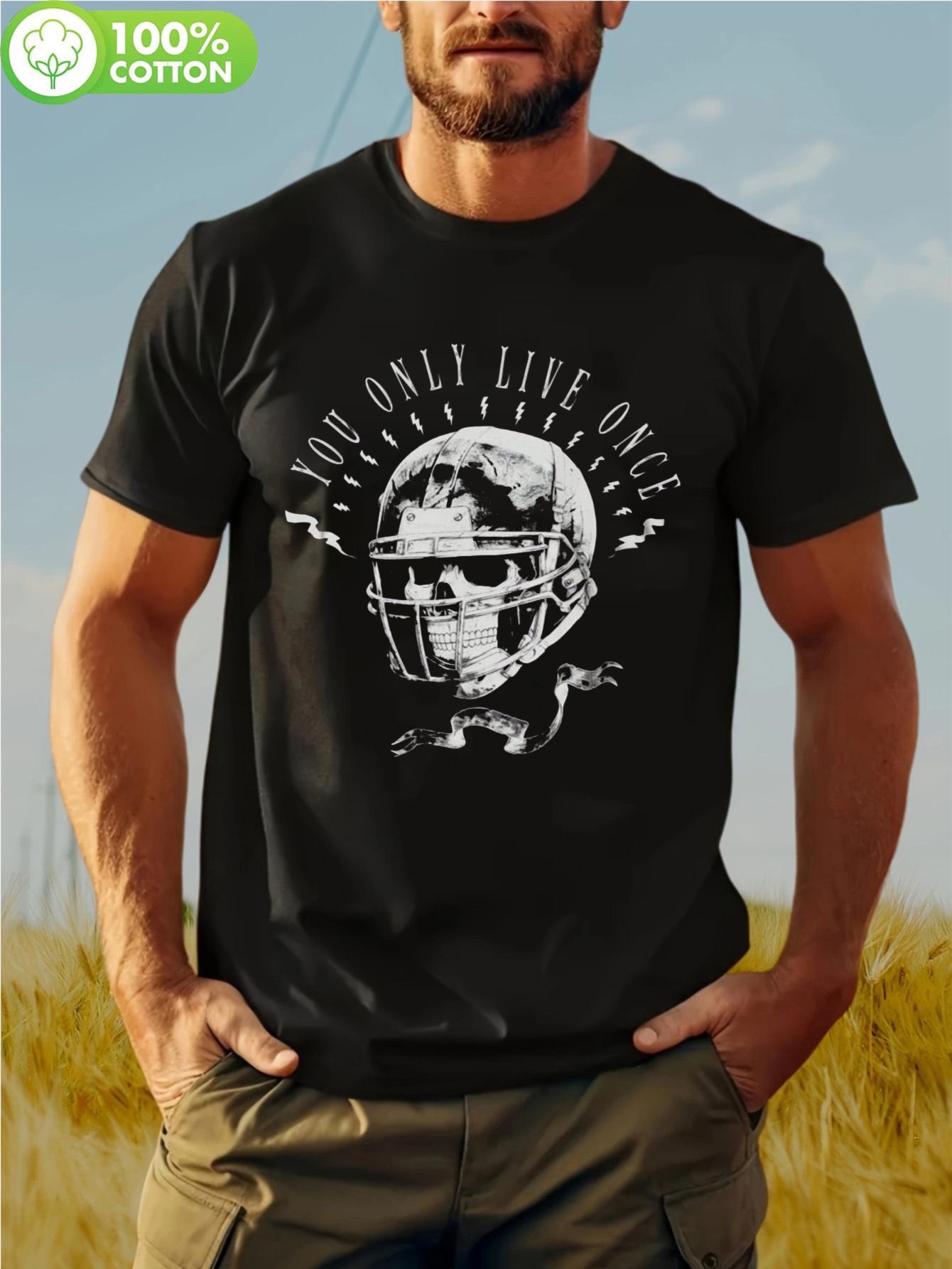 

WoPlus Size Skull & Letter Graphic T-shirt - 100% Cotton Breathable Short Sleeve Tee S