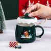Creative High-beauty Ceramic Coffee Mug  with Cover Cartoon Lovely Household Water Cup Christmas Gift Cup Wholesale Mugs