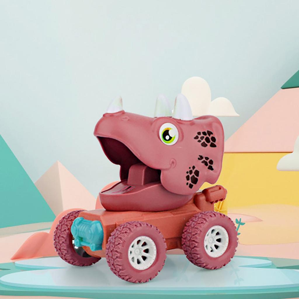Children's Cartoon Elastic Dinosaur Pull Back Car 3-9 Years Old Boy And Girl Toy