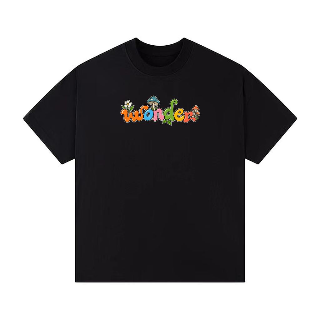 onder Colorful Mushroom Graphic Oversized Heavyweight TShirt