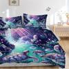 3pcs Anime Turtle Fantasy Bedding Set - Includes One Quilt Cover and Two Pillowcases (No Core) - Perfect for Bedroom Decor and Guest Room Accessories,