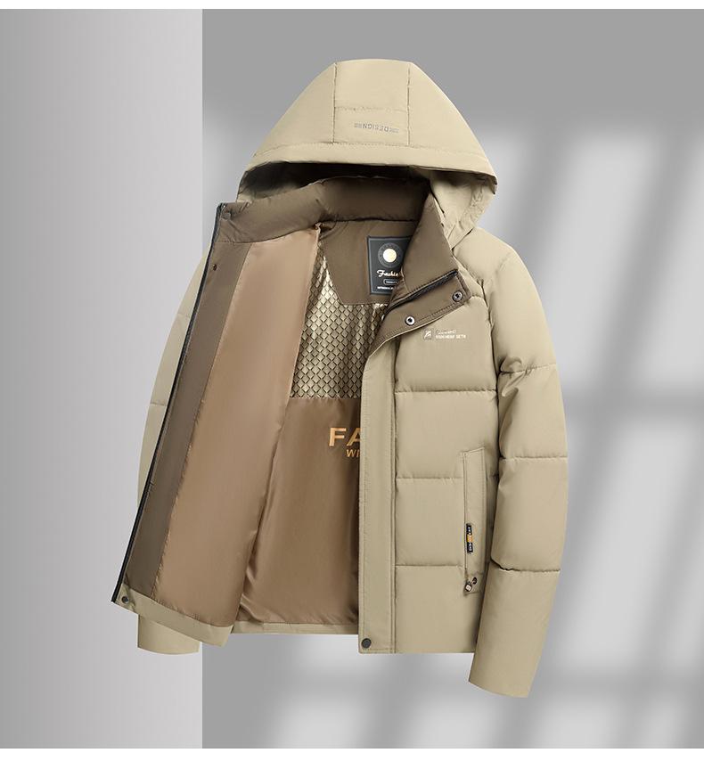 2025 Winter Men's Thickened Cotton Puffer Jacket - Business Casual Style for Youth & Middle-aged